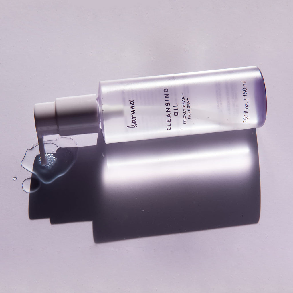 Karuna Cleansing Oil for Face - Gentle Makeup Remover Oil with Camellia, Hyaluronic Acid, Prickly Pear & Aloe - Pre-Cleanse Oil Based Face Cleanser for All Skin Types Including Oily & Blemish-Prone