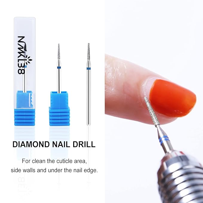 NMKL38 Needle Shaped Cuticle Cleaner Carbide Nail Drill File Bit for Electric Drill Machine Manicure Pedicure (1.6)