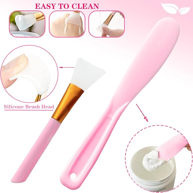 Bigwinyep 4Pcs Silicone Facial Mask Bowl DIY Face Mask Mixing Bowl for for Home Salon Spa Face Skin Applicator Bowl, Pink
