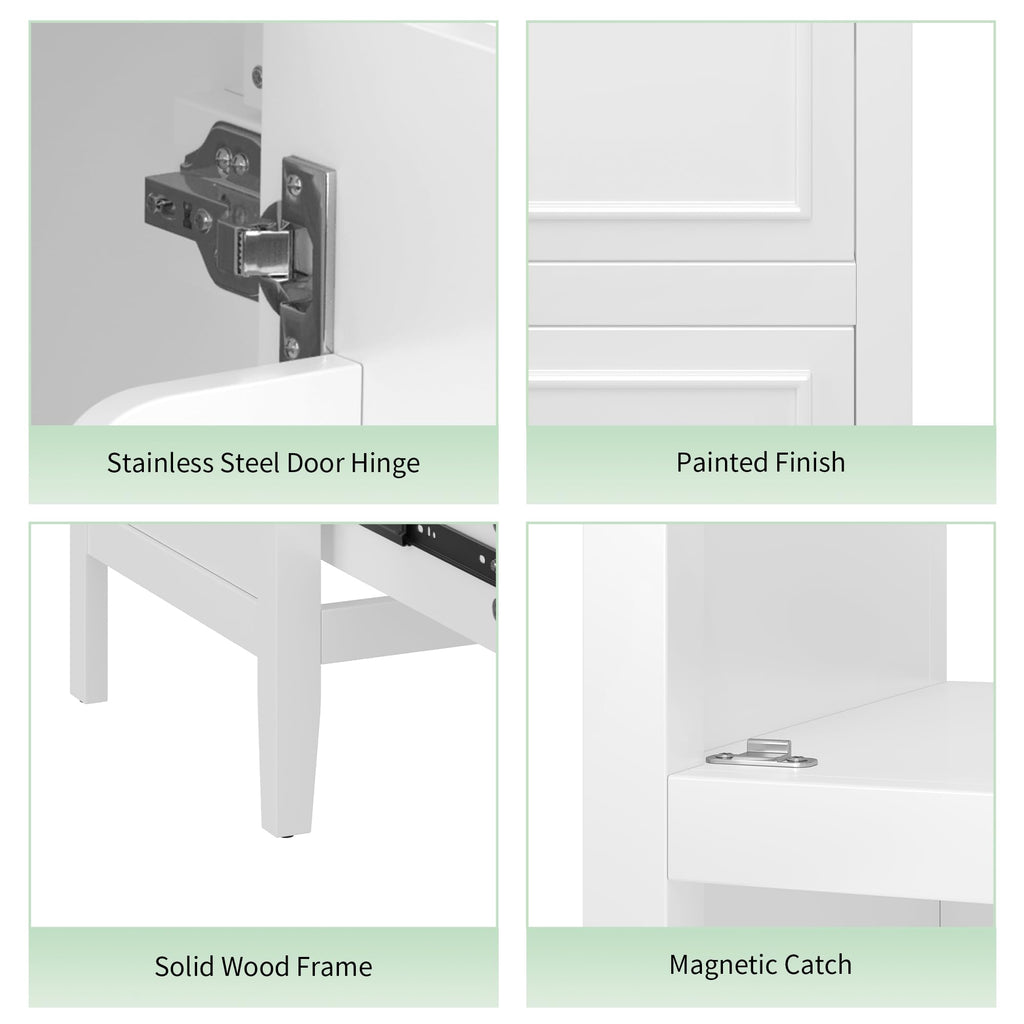 Bellemave 20 Inch Vanity with Sink, Free Standing Bathroom Vanity Cabinet with Soft Closing Door, Storage Rack, Drawer (White)
