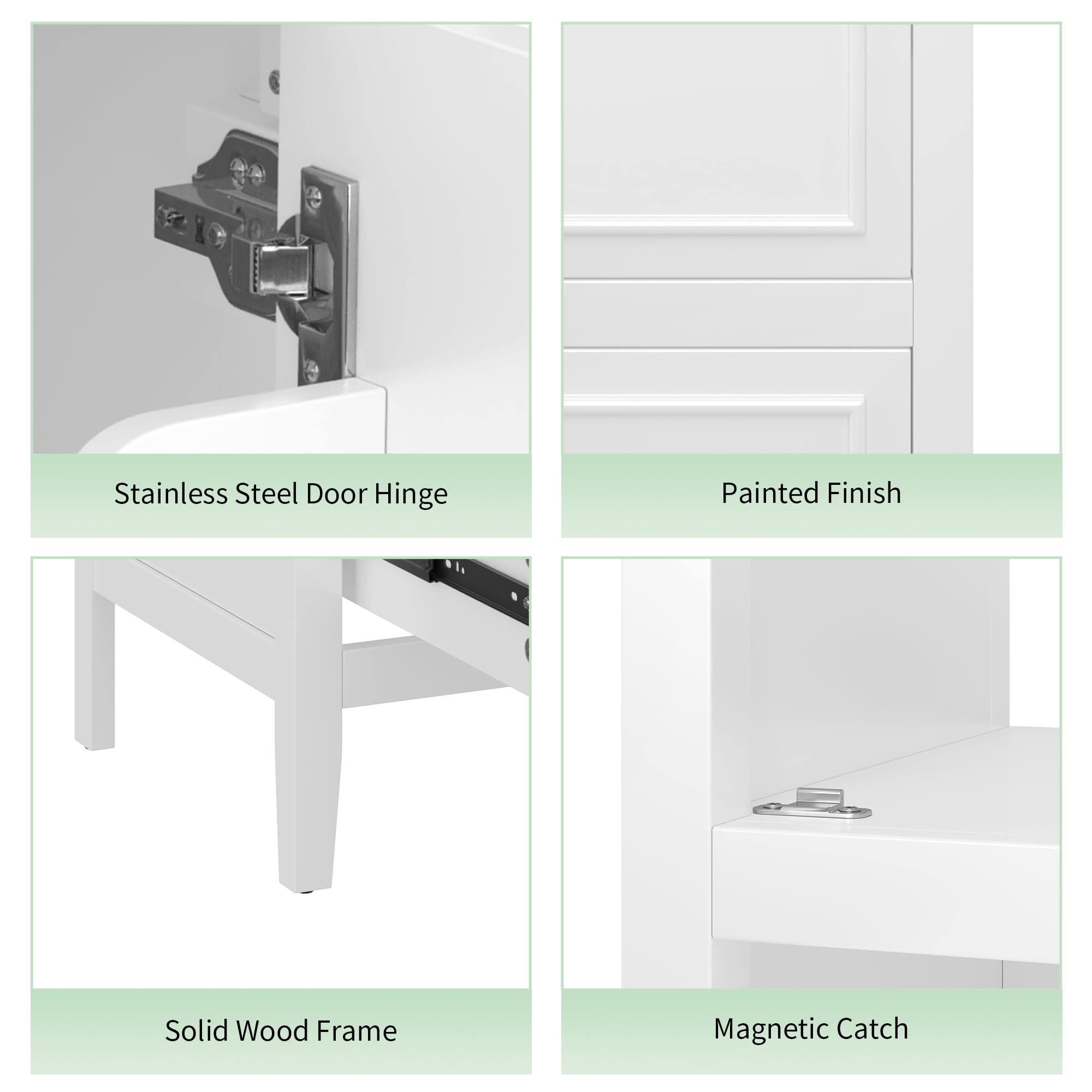 Bellemave 20 Inch Vanity with Sink, Free Standing Bathroom Vanity Cabinet with Soft Closing Door, Storage Rack, Drawer (White)