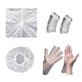 ArrErr 10 Set Disposable Hair Dye Cape Shower Caps Ear Covers Plastic Gloves Protection Kit for Hair Color Creme Application Coloring Dyeing Bleaching Tinting DIY Tool Salon Hair Colorist Color Spray