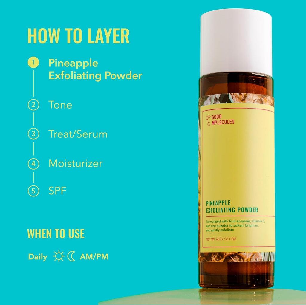 Good Molecules Pineapple Exfoliating Powder, Face Exfoliator, 2.1 oz