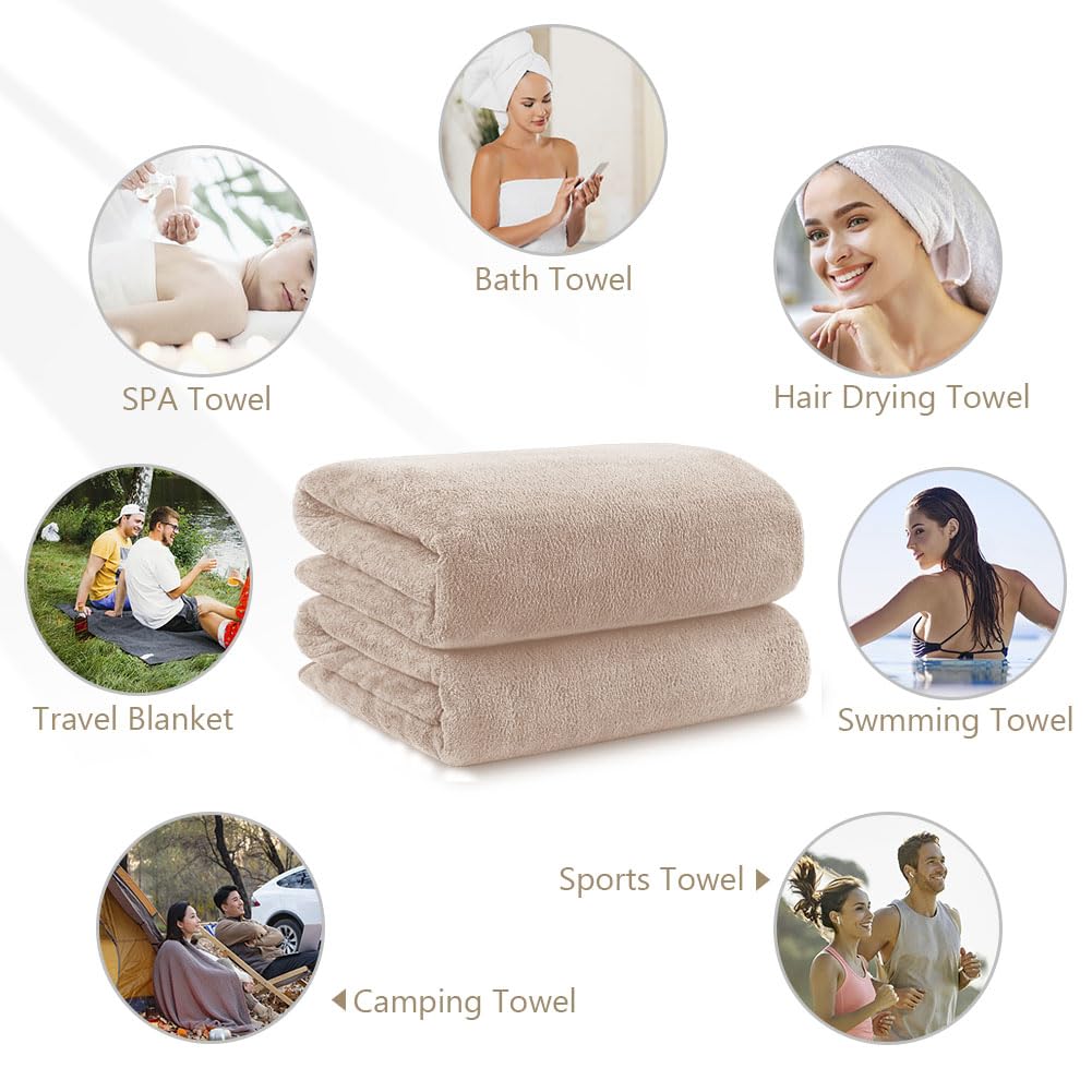 Orighty Bath Towels, Soft Feel Bath Towel, 4 Pack (27'' x 54'')