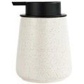 12Oz Ceramic Liquid Soap Dispenser - Modern Lotion Hand Soap Dispenser with Easy-to-Press Black Pump, Reusable and Refillable Dish Soap Dispensers for Bathroom & Kitchen, Speckled Matte Beige