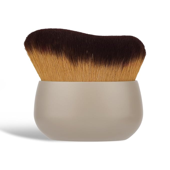 Body Makeup Brush for Self Tanner, Large Self Tanning Applicator Tan Brush Provides Even Application for Face Neck Back Legs, Wet & Dry Use (Khaki)