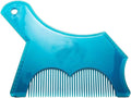 Beard Shaping Tool with Inbuilt Comb and Transparent Template Works with Electric Trimmers for Perfect Lineup Edging Jaw Cheek Neck Line Symmetric Curve Step Cut Styling Guide (Blue)