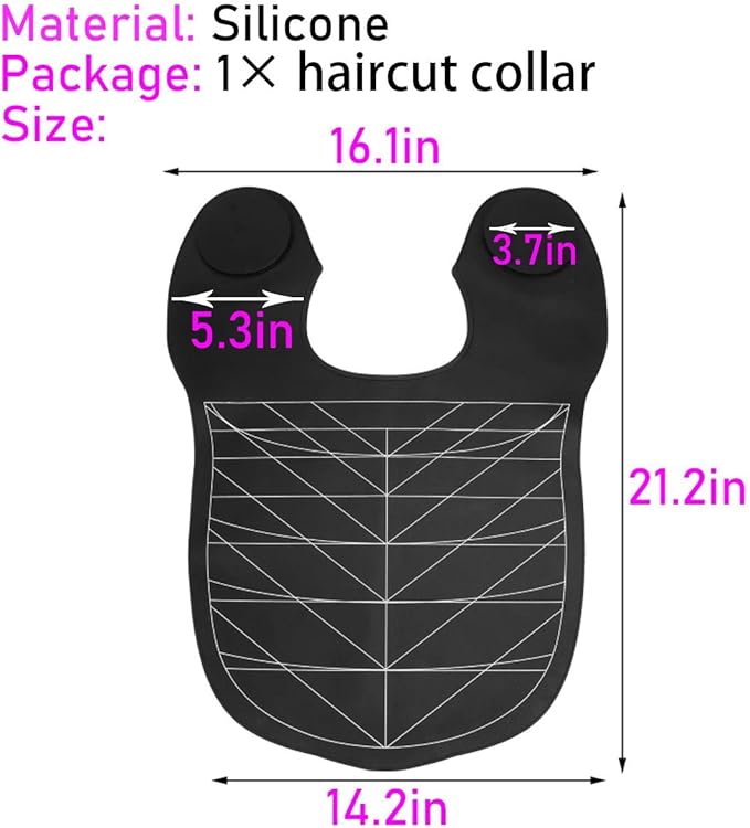 XDONEF Hair Cutting Guide Collar Silicone Waterproof Cutting Cape for Hair Stylist Hair Cutting Mat for Shoulders Hair Cut Mat with Guidelines Weighted Neck Wrap for Salon Home Large