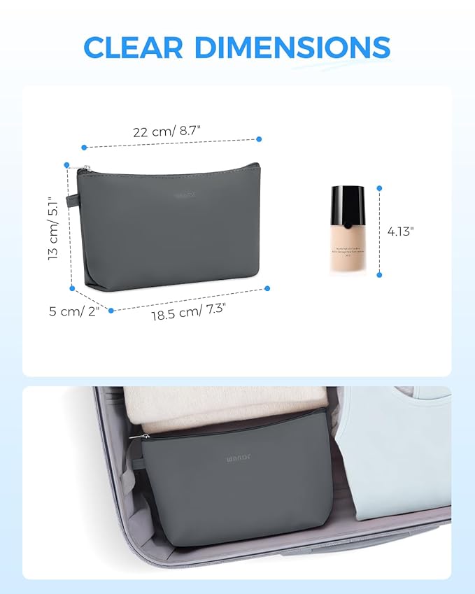 WANDF Small Makeup Bag for Purse, Small Cosmetic Bag for Women
