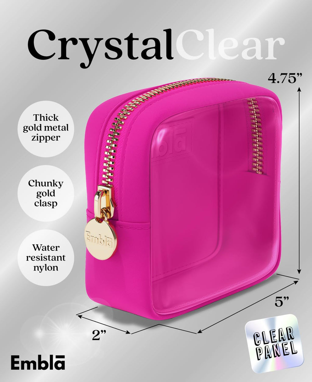Makeup Bag for Women, Travel Cosmetic Organizer, Waterproof Toiletry Pouch