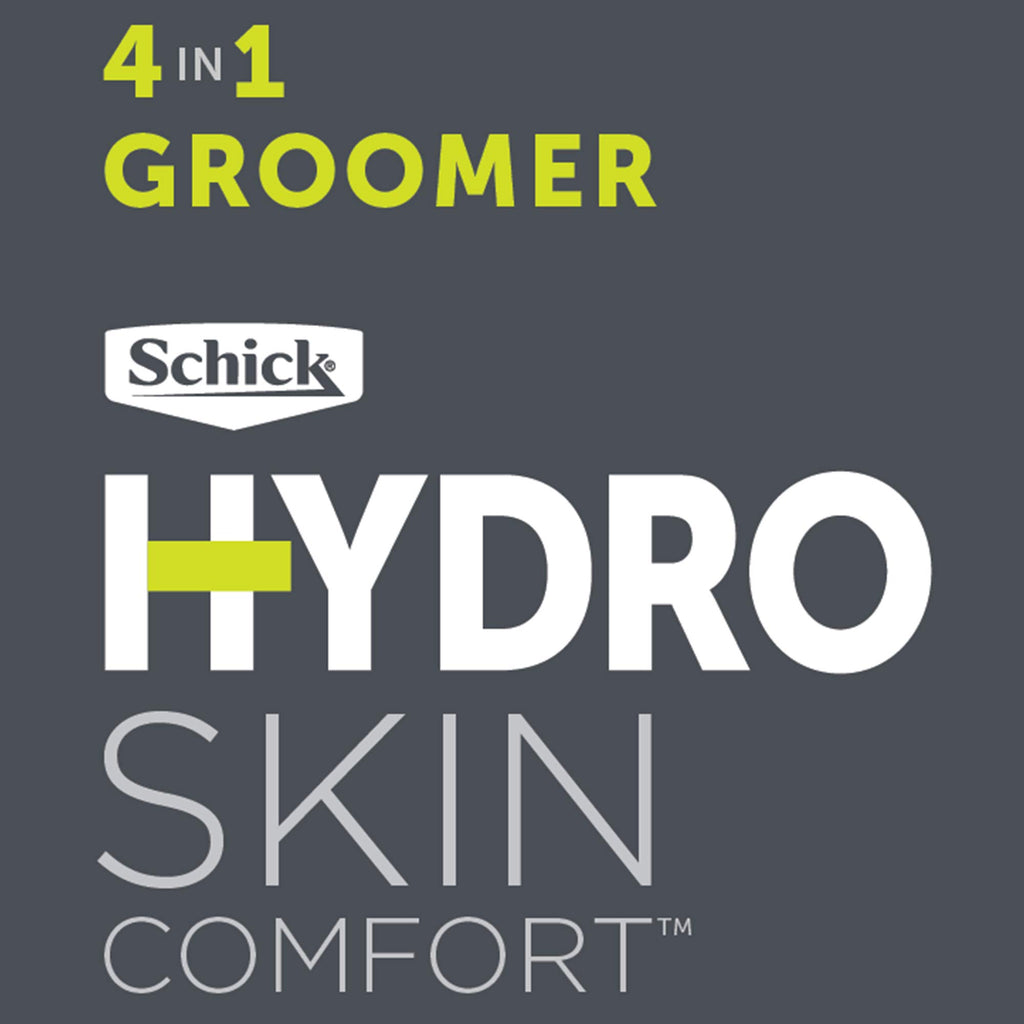 Schick Hydro Groomer, 1 Mens Razor Handle with Beard Trimmer & 1 Refill