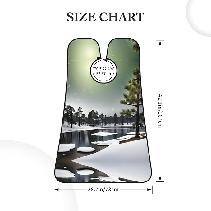 Pine Needle Tree Winter Print Beard Bib Apron For Men, Beard Hair Catcher For Men Shaving Trimming,Beard Cape Cloth