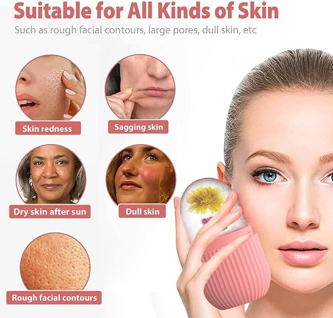 Pam Herbals Ice Face Roller - Silicone Facial Ice Cube Mould for Face, Eyes & Neck Massage, Reusable Cordless Cooling Skin Care Beauty Tool for Daily Self Care Routine (Pack of 1)