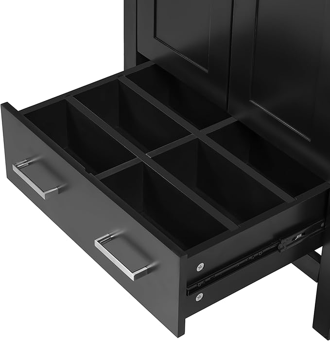 Bellemave 24" Bathroom Vanity with Sink Combo Set, Solid Wood Frame Bathroom Storage Cabinet with a Drawer, 2 Soft Closing Cabinet Doors with Organizer, Black