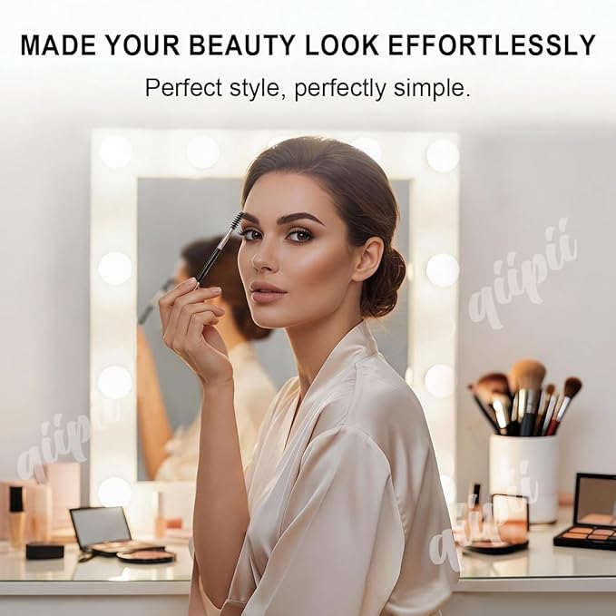 qiipii Eyebrow Brush Professional Double-Ended Angled Eye Brow Spoolie Brushes, Double Head Brush, Makeup Grooming Tool for Precision Application of Eye Brow Powders, Shaping Eye Brow & Lashes