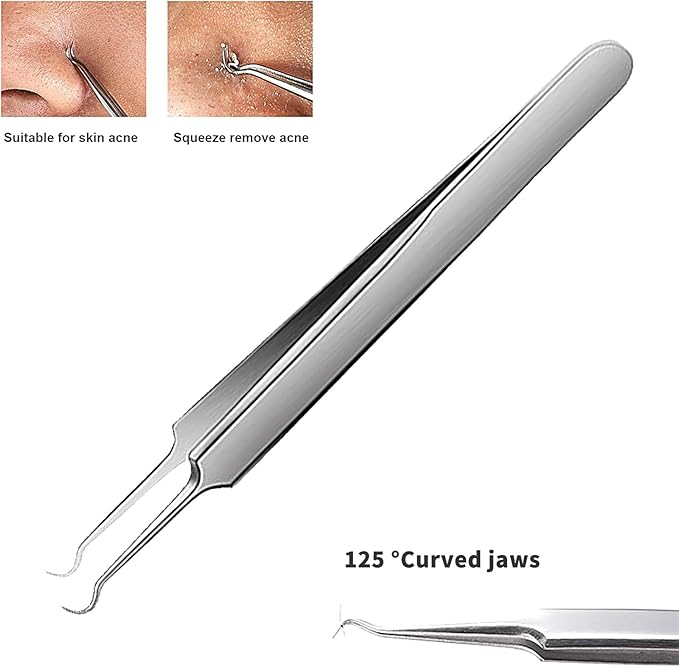 WSYUB Blackhead Tweezers, Blackhead Extractor, Pimple Popper Tool Kit
