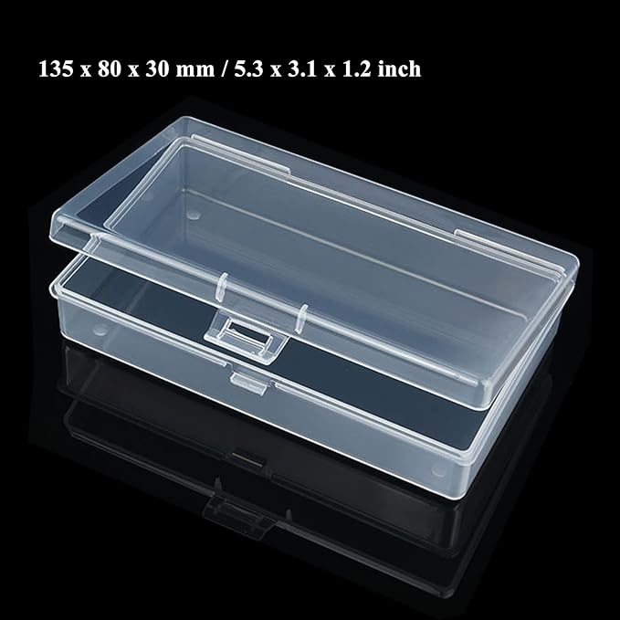 28 Pack Rectangular Clear Plastic Storage Containers Box with Hinged Lid for Beads and Other Small Craft Items (Mixed Sizes 1)