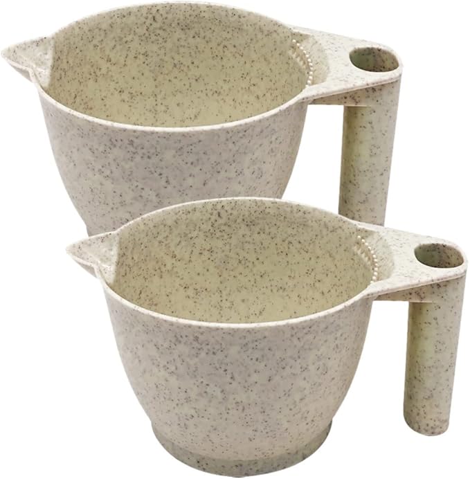 minkissy Hair Dye Mixing Bowls 2-Pack with Ergonomic Handle 6.69X3.54X3.14In Reusable Portable Color Bowls for Hair Salon and Diy Coloring