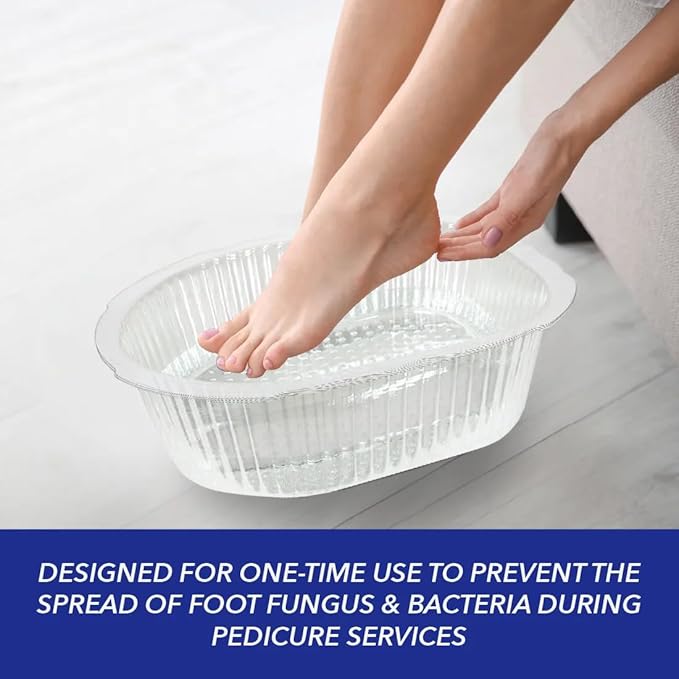 ForPro Universal Pedi Bath Liners - 50% THICKER - Fit Footsie Bath Plus Foot Bath, Disposable Pedicure Foot Tub Liners for Foot Spa Basins & Foot Bath Soaks, Clear, 50-Count