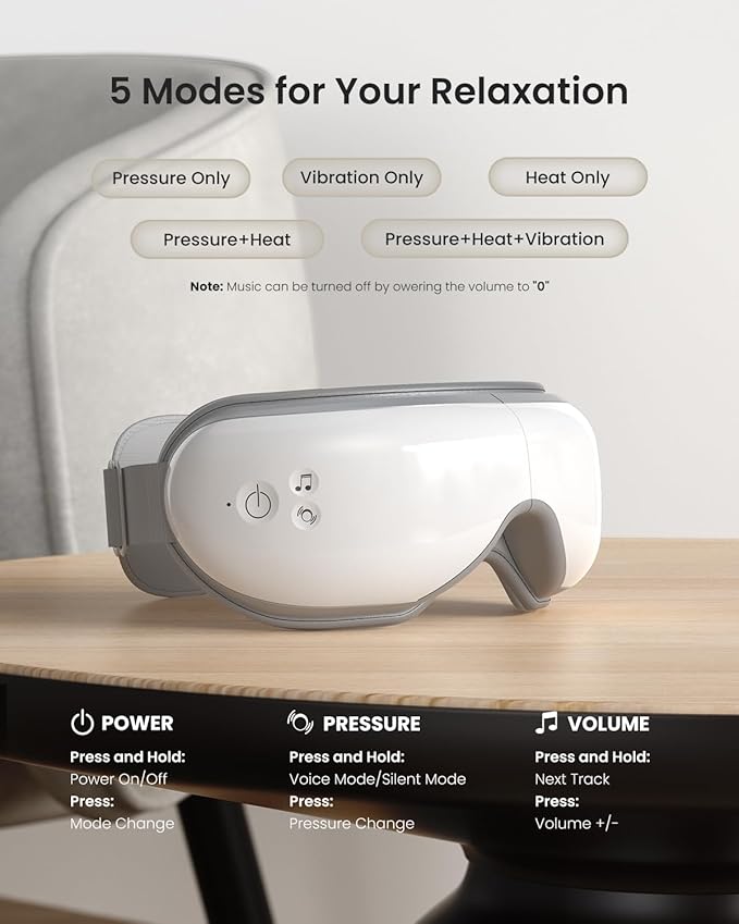 RENPHO Eyeris 1V Eye Massager with Voice Control, FSA Eligible HSA, Heated Smart Eye Mask with Bluetooth Music for Dry Eyes, Birthday Gifts for Women & Men, Graduation Gifts for Students