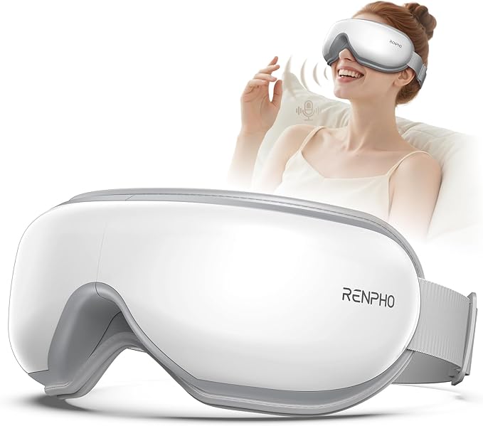 RENPHO Eyeris 1V Eye Massager with Voice Control, FSA Eligible HSA, Heated Smart Eye Mask with Bluetooth Music for Dry Eyes, Birthday Gifts for Women & Men, Graduation Gifts for Students