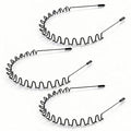 Metal Headband for Men, Adjustable Wavy Hair Band, Zigzag Wire 3 Pcs