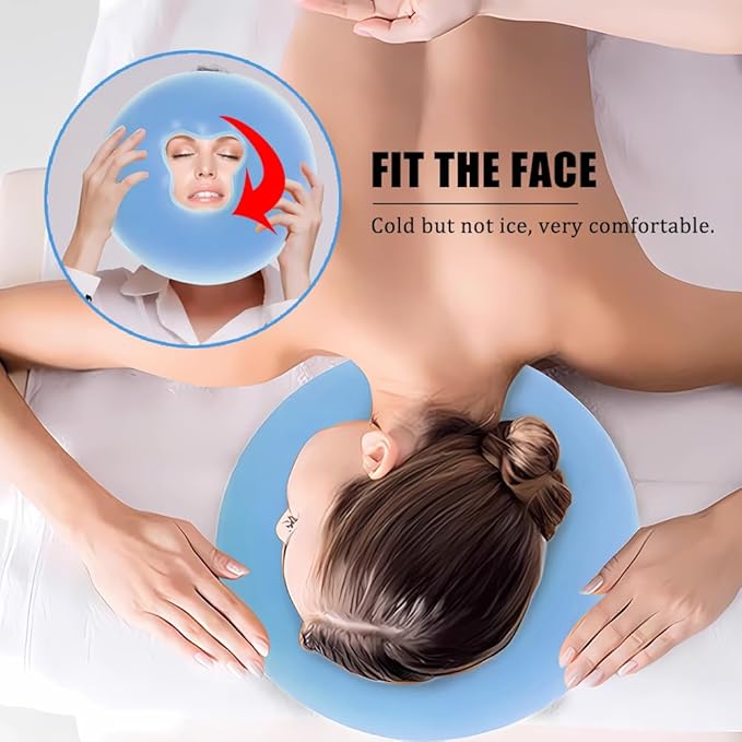 OULIGET Silicone Face Massage Pillow,SPA Beauty Face Relax Headrest,Salon Skin Care Soft Overlay Travel Head Support,Bule