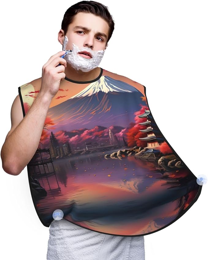 Monochrome Sketch Style Gaming Print Beard Bib Shaving Apron, Beard Hair Trimming Cape Gift For Dad