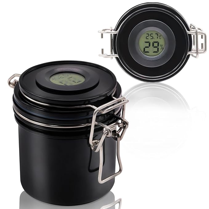 Embagol False Lash Glue Storage Tank With Thermometer Adhesive Carbon Sealed Leak-proof Containers Grafting Eyelash Extension Supplies(BLACK)
