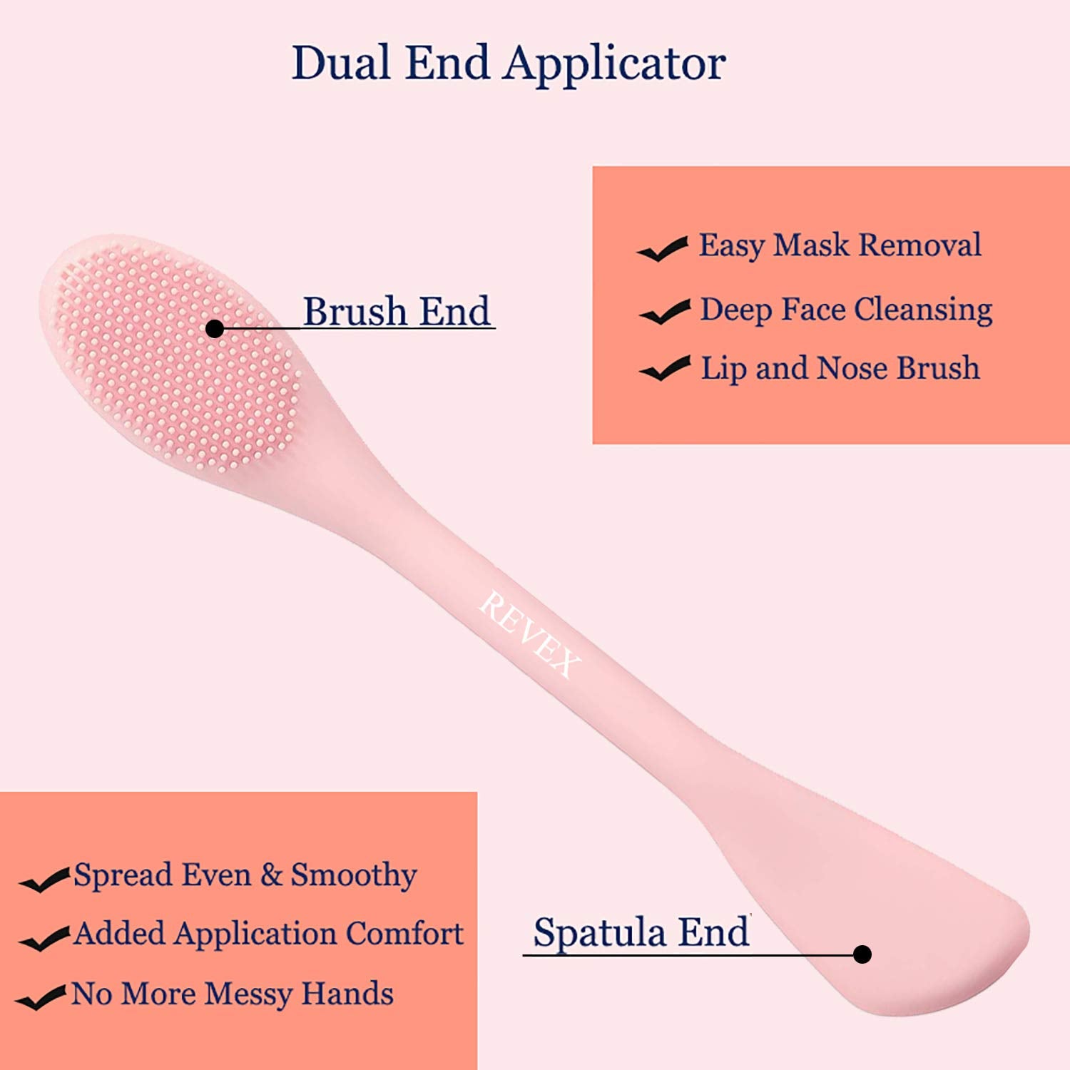 REVEX Pore Cleaning Brush,Face Scrubber,Exfoliating Pore Scrubber,2Pcs Silicone Face Mask Applicator,Mask Applicator Tool for Facial Mud,Face Brush for Women Men.(Pink+PurPle)