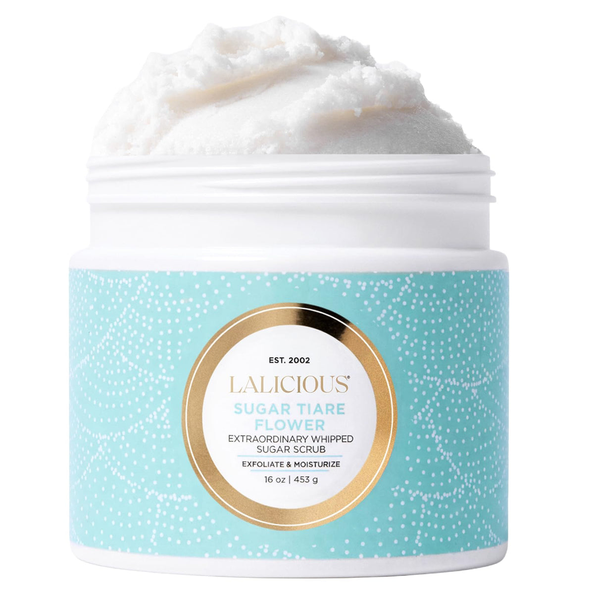 LALICIOUS Sugar Coconut Exfoliating & Moisturizing Body Scrub | Sugar & Coconut Oil | Pre-Shave Scrub for Ingrown Hairs & Razor Bumps | Gently Buffs & Smooths Sensitive Skin | No Parabens | Large 16oz