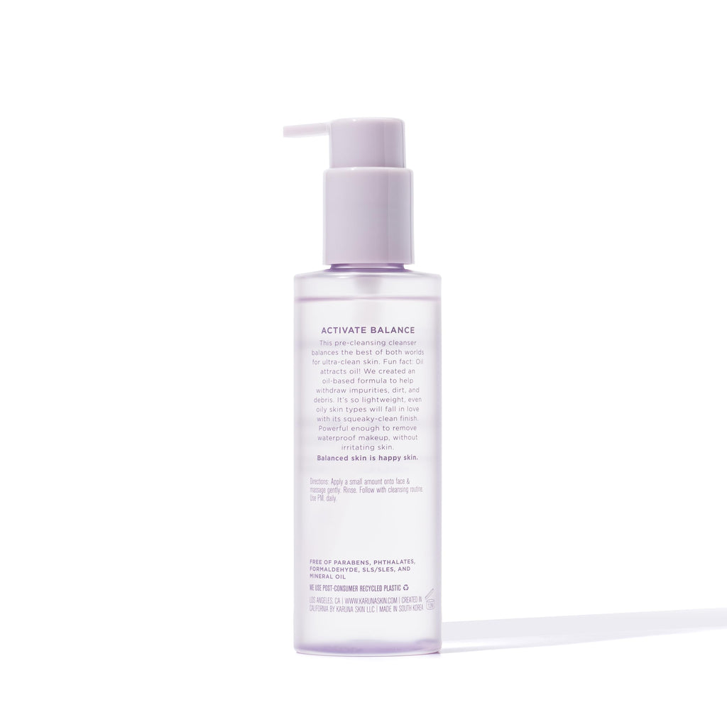 Karuna Cleansing Oil for Face - Gentle Makeup Remover Oil with Camellia, Hyaluronic Acid, Prickly Pear & Aloe - Pre-Cleanse Oil Based Face Cleanser for All Skin Types Including Oily & Blemish-Prone