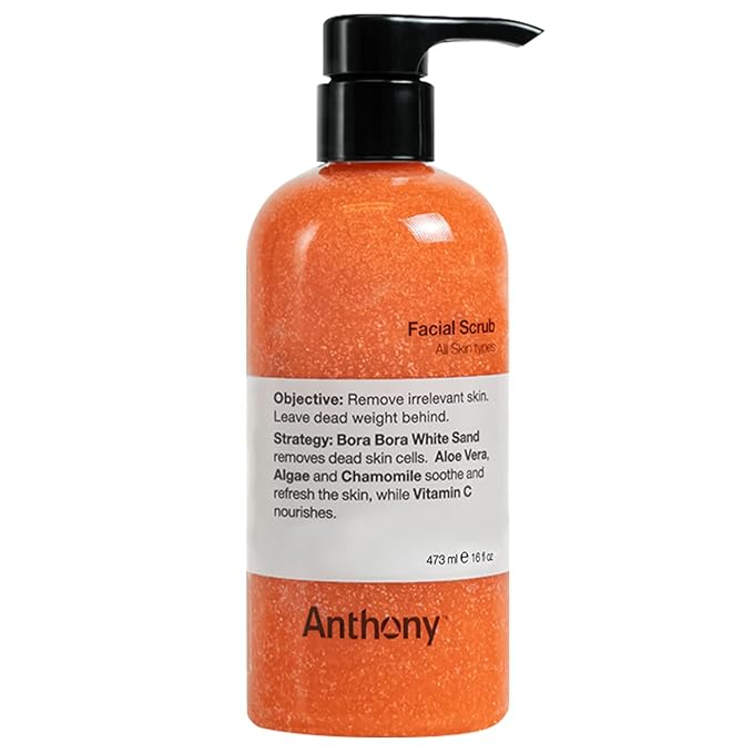 Anthony Men’s Face Scrub with Vitamin C, Facial Exfoliating Scrub and Exfoliating Face Wash for Smooth Skin, 16 Fl Oz