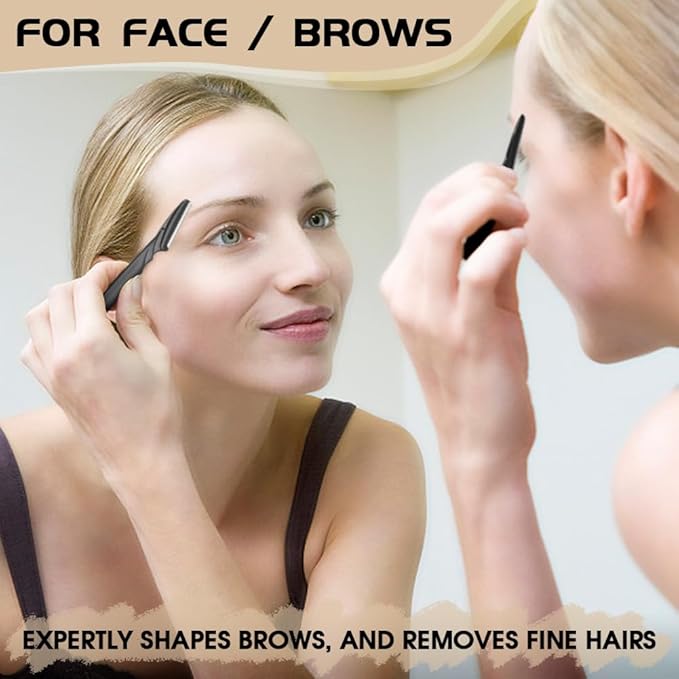 5-Piece Eyebrow Razor with White Bib Kit for Men & Women - Christmas Day Gift Professional Precision Brow Shaper