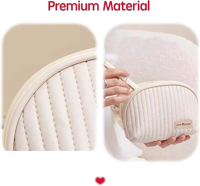 Duleylv Small Makeup Bag for Purse Mini Cosmetic Pouch Waterproof Zipper Pouch for Women Small Cosmetic Bag PU Leather Travel Makeup Bag Lipstick Bag Light Purple