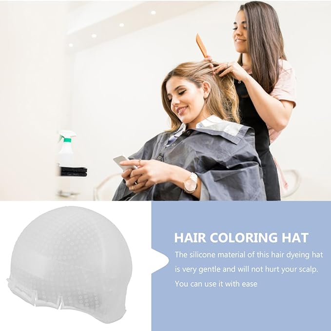 Baluue Highlight Cap, Reusable Silicone Hair Dye Cap with Pre-Punched Holes for Hair Dyeing Coloring Highlighting and Conditioning Soft Comfortable Fit for Salon and Home Use, Salon Tools Kit
