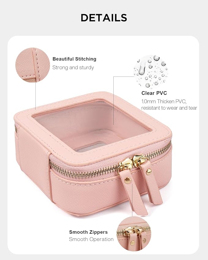 LETGO 2 Pack Clear Travel Toiletry Bag for Women, Large & Mini Waterproof PU TSA Approved Cosmetic Pouches, Portable Beach Vacation Makeup Organizer Set, See Through Skincare Sunscreen Bags for Women