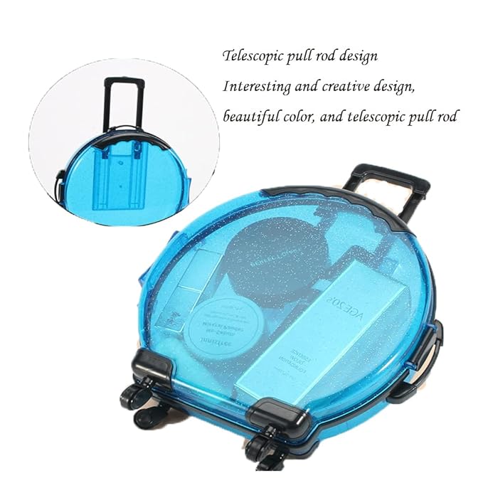 HBZGTLAD 10pcs false eyelashes packaging box pink luggage lashes suitcase mink lashes packing fluffy and curly case empty (D-blue)