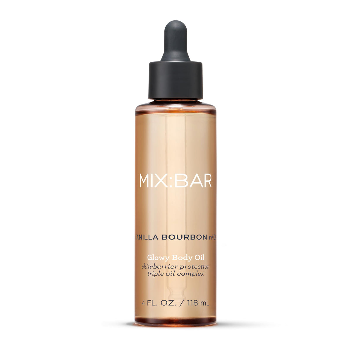 MIX:BAR Vanilla Bourbon Glowy Body Oil for Women, Soothe, Soften & Smooth Dry Skin, with Jojoba & Avocado Oil, Paraben Free, Vegan, 4oz