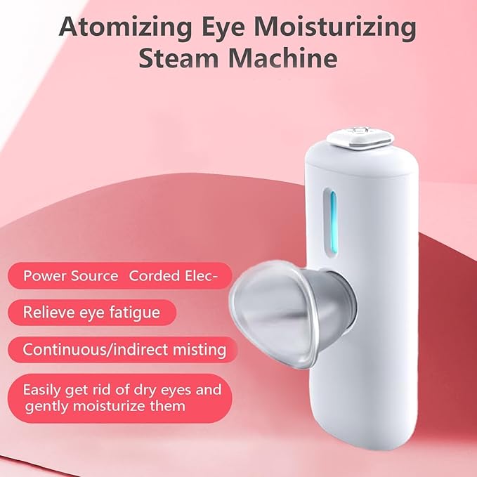 Nano Eye Mist Sprayer - Portable Cool Mist Humidifier for Dry Eye Relief, USB Eye Care Device for Moisturizing & Soothing, Mini Facial Steamer for Eye Fatigue, White