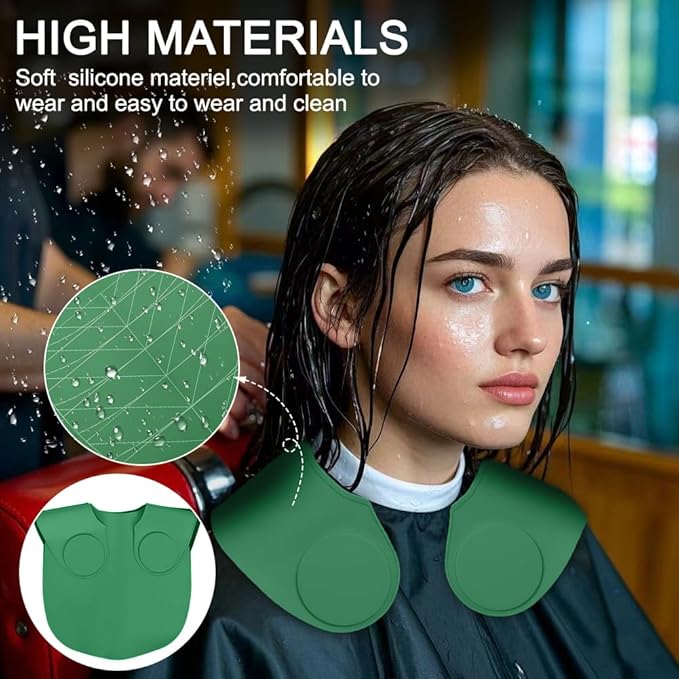 Derkerry Silicone Hair Cutting Guide Collar Waterproof Cutting Mat - Green