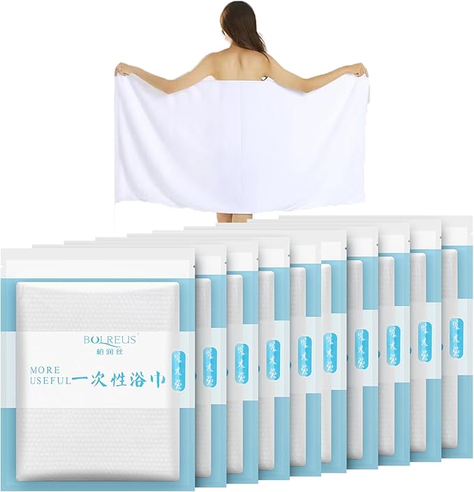 Disposable Compressed Towels Tablet Large Gym Towel Barber Towel 55x28 inches Cotton 10 PCS
