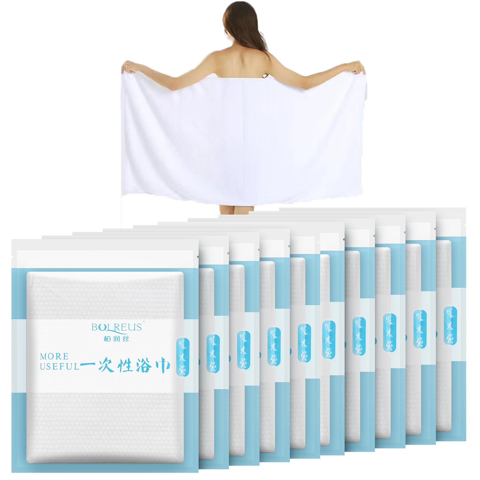 Eamecl Large Compressed Bath Towels for Travel, Individually Wrapped Disposable Body Towels, Extra Thick Cotton Blend Portable Towel Tablets for Hotel, Camping, Gym, Sauna, Hiking– Reusable,No Lint