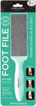 Karlash 2-Sided Nickel Foot File for Callus Trimming and Callus Removal, Mint (Pack of 2)