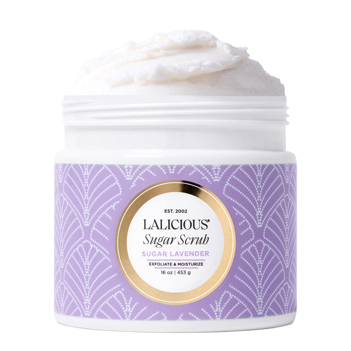 LALICIOUS Sugar Coconut Exfoliating & Moisturizing Body Scrub | Sugar & Coconut Oil | Pre-Shave Scrub for Ingrown Hairs & Razor Bumps | Gently Buffs & Smooths Sensitive Skin | No Parabens | Large 16oz