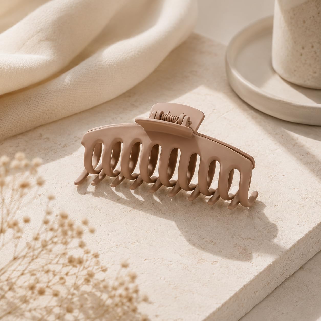 TOCESS Hair Claw Clips for Women, 8PK 4 in Large Matte Neutral Hair Clips for Thick, Thin, Long, Short Curly Hair, Strong Hold Non Slip Jumbo Hair Claw Clips, Minimalist Big Jaw Clip