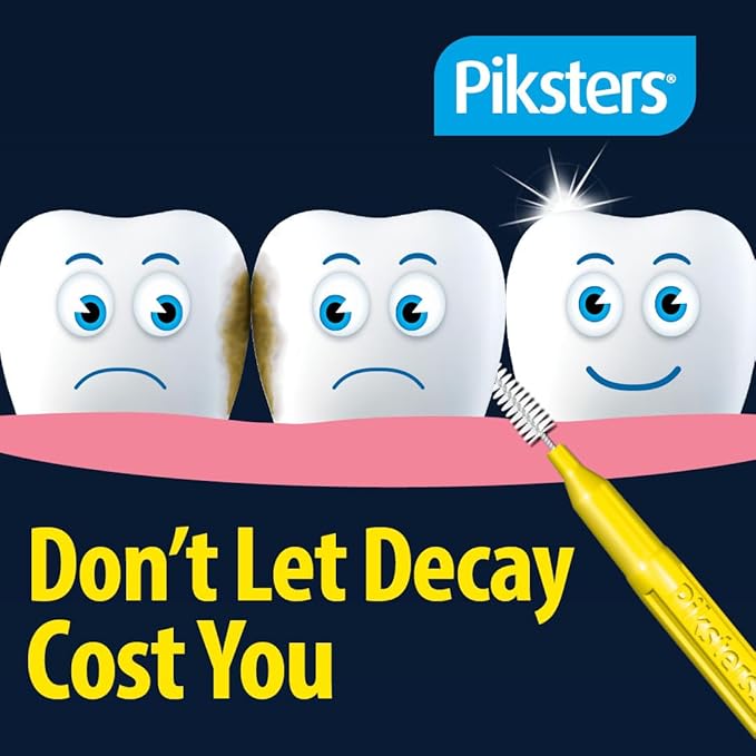 Piksters Interdental Brushes, 40 pk, Size 0, Interdental Tooth Brush for Very Tight Gaps, Gum Soft Bristles for Plaque Removal, Safe for Braces