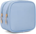 XIAOLER Small Makeup Pouch, Double Zipper Cosmetic Bag, Travel Makeup Bag, Cute Makeup Bag for Purse, Mini Toiletry Bag (blue)