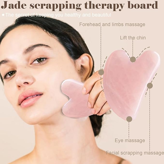 Ao Yee ZGL Gua Sha Facial Massage Tool and Roller Set,Face Depuffing