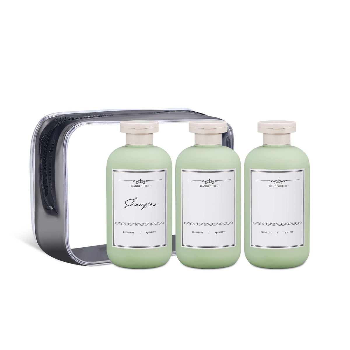 ASEVAT 6.7 oz Leak-Proof Travel Bottles, 3 Pack Refillable Plastic Squeeze Vessels with Caps, Portable Containers for Shampoo, Lotion, Cream & Daily Liquids